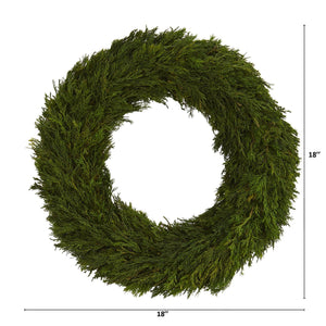 18” Cypress Preserved Wreath