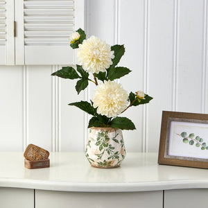 18” Dahlia Artificial Arrangement in Floral Vase