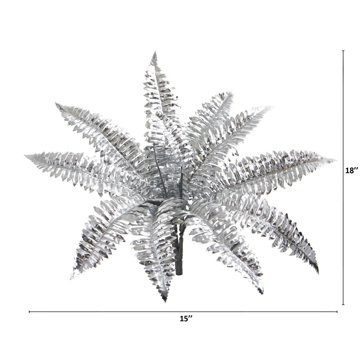 18” Metallic Boston Fern Artificial Plant (Set of 12)
