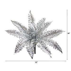 18” Metallic Boston Fern Artificial Plant (Set of 12)
