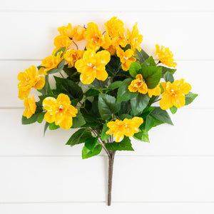 19" UV Resistant Artificial Azalea Bush (Indoor/Outdoor) - Set of 3