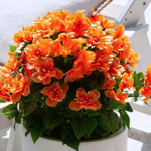 19" UV Resistant Artificial Azalea Bush (Indoor/Outdoor) - Set of 3