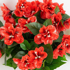 19" UV Resistant Artificial Azalea Bush (Indoor/Outdoor) - Set of 3
