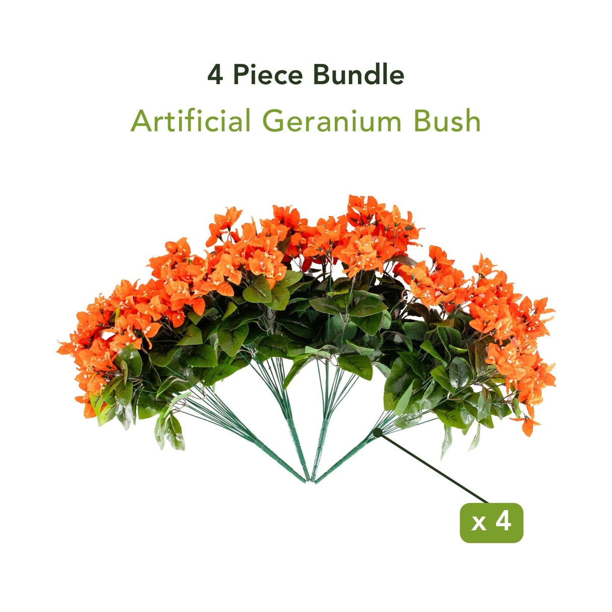 19" UV Resistant Artificial Bougainvillea Bush (Indoor/Outdoor) - Set of 4