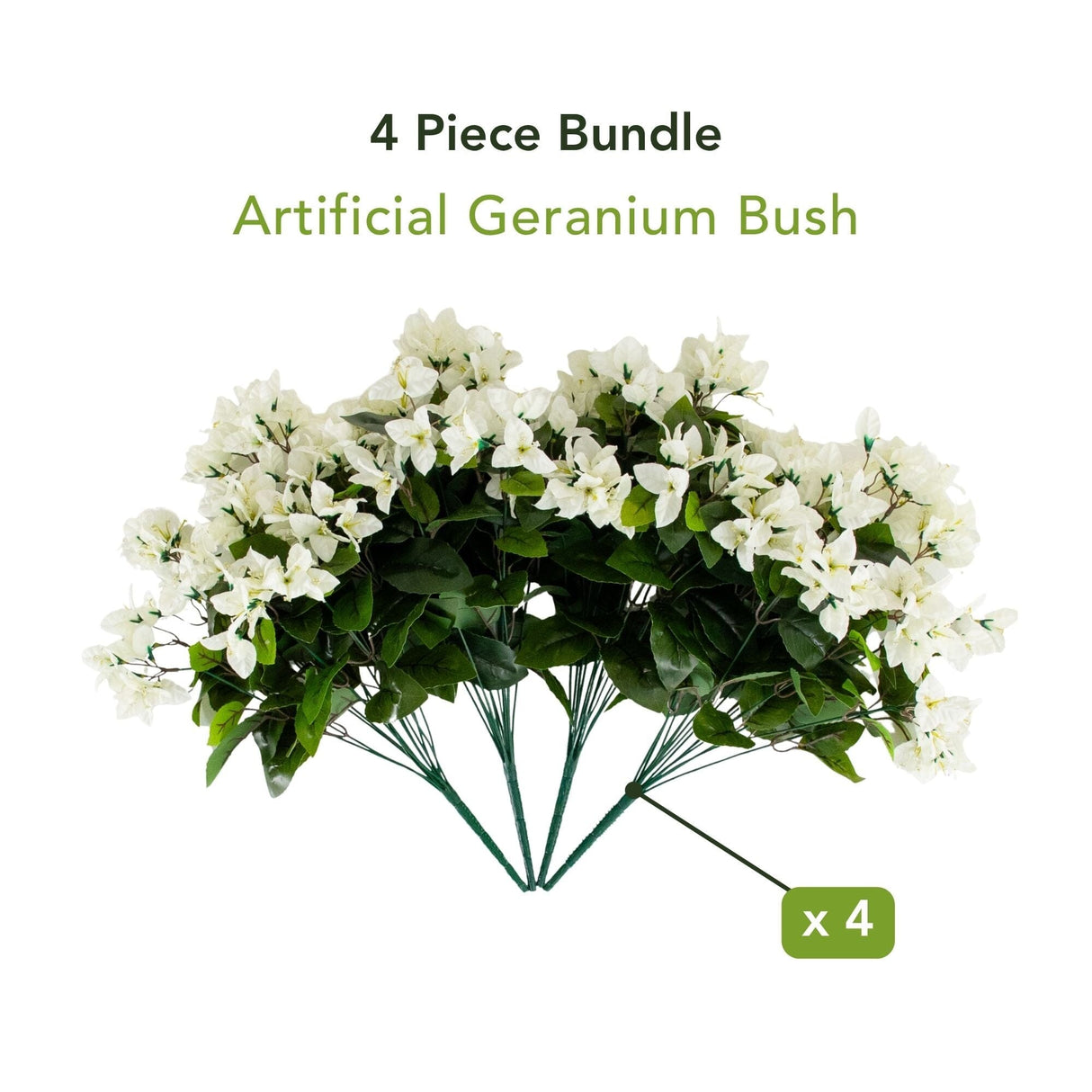19" UV Resistant Artificial Bougainvillea Bush (Indoor/Outdoor) - Set of 4