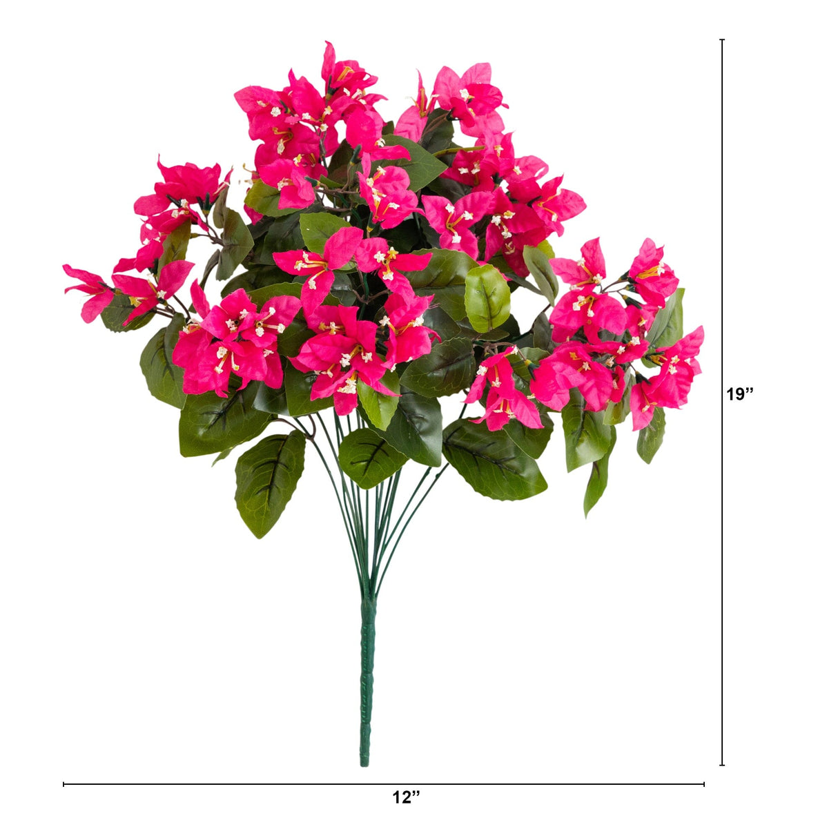 19" UV Resistant Artificial Bougainvillea Bush (Indoor/Outdoor) - Set of 4