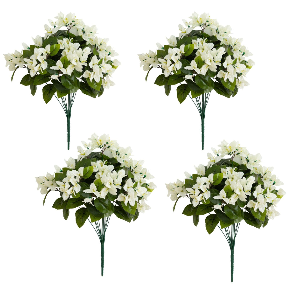 19" UV Resistant Artificial Bougainvillea Bush (Indoor/Outdoor) - Set of 4