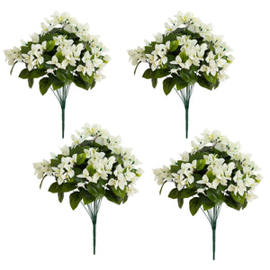 19" UV Resistant Artificial Bougainvillea Bush (Indoor/Outdoor) - Set of 4