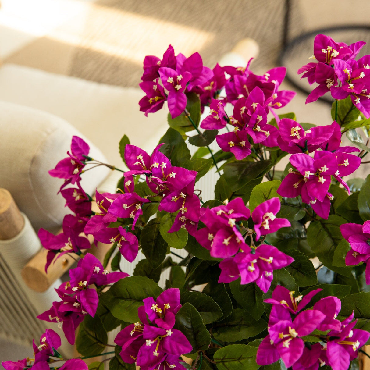 19" UV Resistant Artificial Bougainvillea Bush (Indoor/Outdoor) - Set of 4