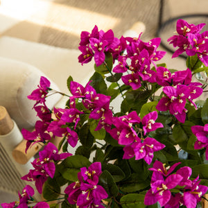 19" UV Resistant Artificial Bougainvillea Bush (Indoor/Outdoor) - Set of 4