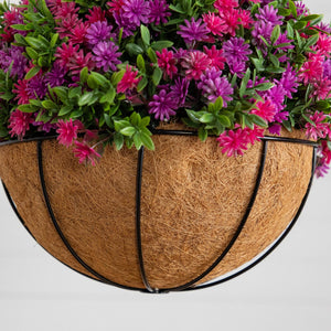 19” UV Resistant Artificial Dandelion and Aptenia Plant in Hanging Basket (Indoor/Outdoor)