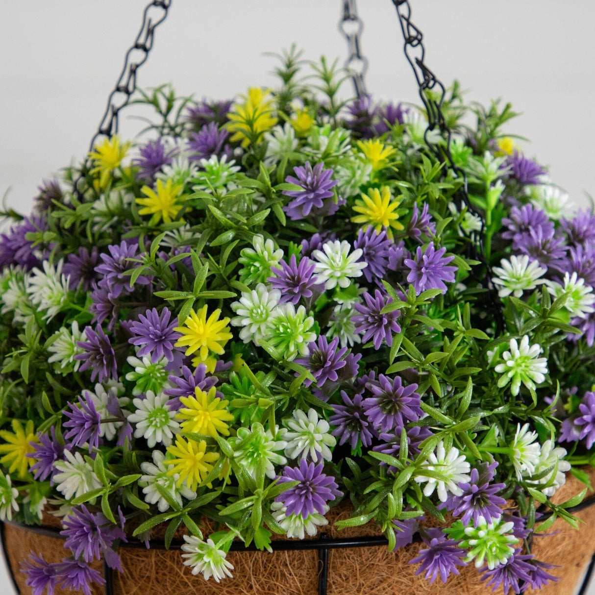 19” UV Resistant Artificial Dandelion and Rosemary Hanging Basket (Indoor/Outdoor)
