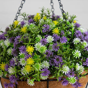 19” UV Resistant Artificial Dandelion and Rosemary Hanging Basket (Indoor/Outdoor)