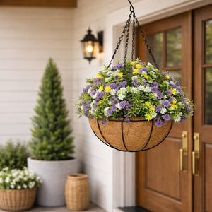 19” UV Resistant Artificial Dandelion and Rosemary Hanging Basket (Indoor/Outdoor)