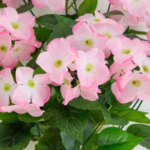 19" UV Resistant Artificial Hydrangea Bush (Indoor/Outdoor) - Set of 3