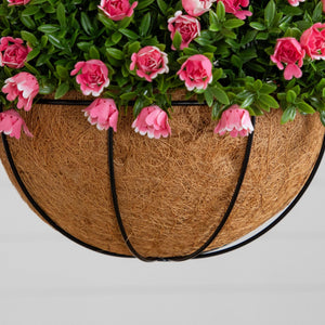 19” UV Resistant Artificial Mini Rose and Aptenia Hanging Basket (Indoor/Outdoor)