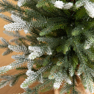 2', 3', 4' Artificial Snowed Balsam Fir Christmas Tree in Burlap Wrapped Base - Set of 3