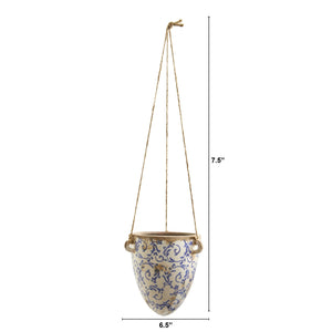 2’ Tuscan Hanging Ceramic Scroll Planter