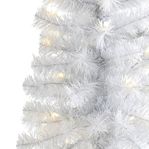 2’ White Artificial Christmas Tree with 35 LED Lights and 72 Bendable Branches