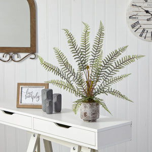 20” Fern Artificial Plant in Decorative Planter