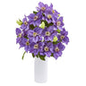 21” Anemone Artificial Arrangement in White Vase