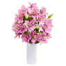 21” Anemone Artificial Arrangement in White Vase