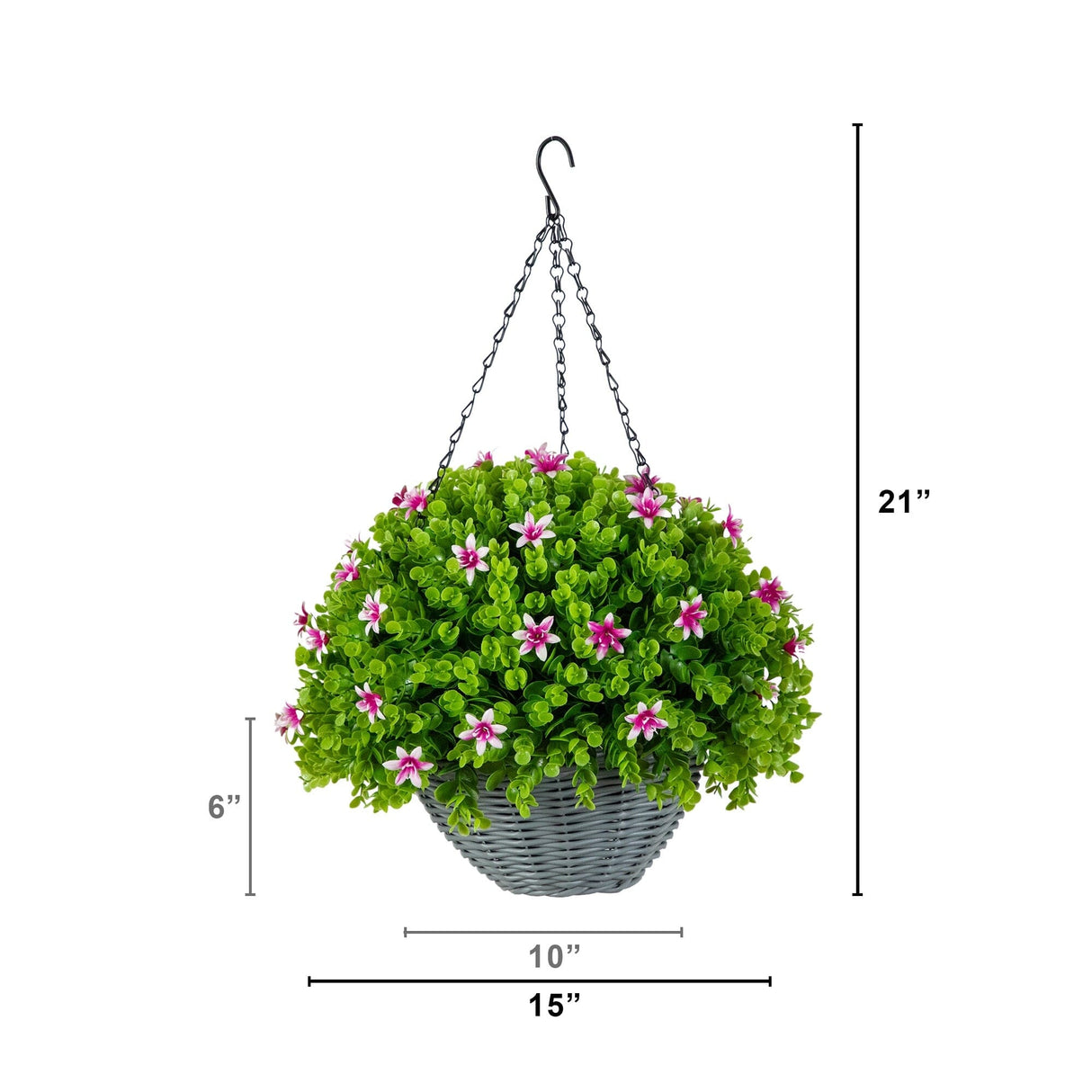 21” UV Resistant Artificial Lily and Eucalyptus Hanging Basket (Indoor/Outdoor)