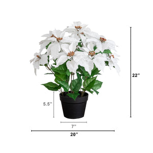 22” Artificial Poinsettia Plant