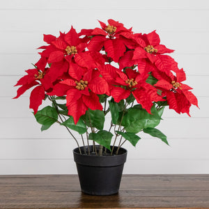 22” Artificial Poinsettia Plant