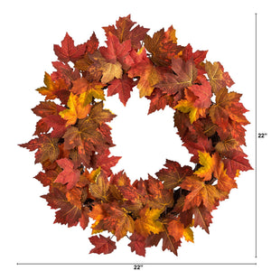 22” Maple Leaf Artificial Wreath