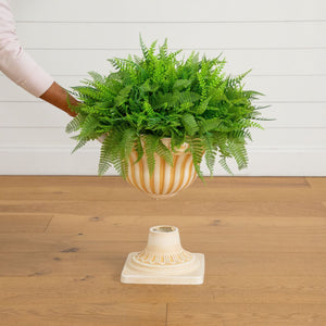 22” UV Resistant Artificial Fern in Decorative Urn Planter (Indoor/Outdoor)