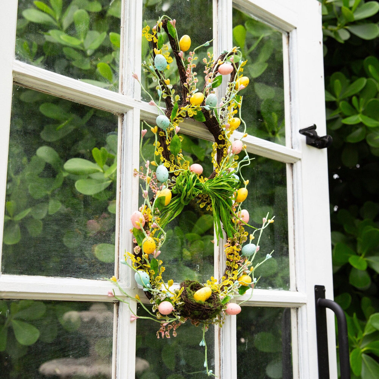 22" Artificial Easter Bunny Shaped Wreath