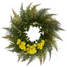 23” Assorted Fern and Daisy Artificial Wreath