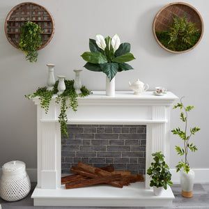 23” Mixed Spathiphyllum Artificial Plant in White Planter