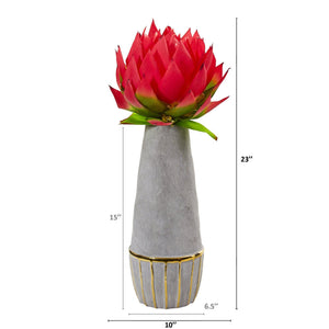 23” Musella Arrangement in Oval Vase with Gold Trimming