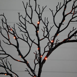 23” Pre-Lit Halloween Black Fall Wreath with 60 Orange & Purple LED Lights