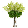 24” Artificial Lilac  Arrangement with  Cylinder Glass Vase