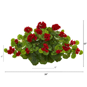 24” Geranium Artificial Ledge Plant