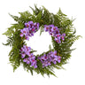 24” Mixed Fern and Phalaenopsis Orchid Artificial Wreath