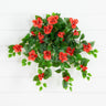 24" UV Resistant Artificial Azalea Hanging Plant (Indoor/Outdoor) - Set of 3