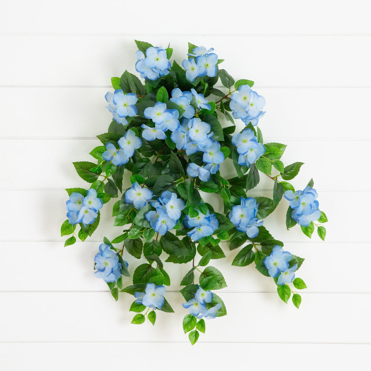 24" UV Resistant Artificial Hydrangea Hanging Plant (Indoor/Outdoor) - Set of 2