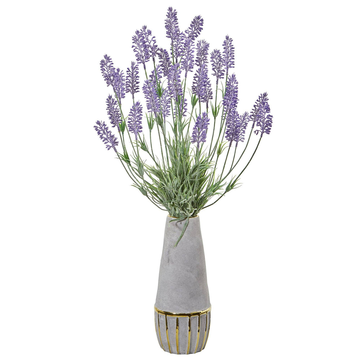 25” Lavender Artificial Plant in Vase with Gold Trimming
