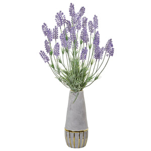 25” Lavender Artificial Plant in Vase with Gold Trimming
