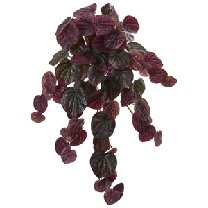 25” Peperomia Artificial Hanging Bush (Set of 6) (Real Touch)