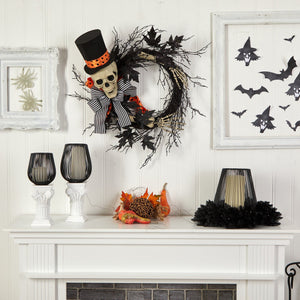 26" Halloween Dapper Skeleton Wreath