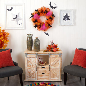 26" Halloween Spider Mesh Wreath