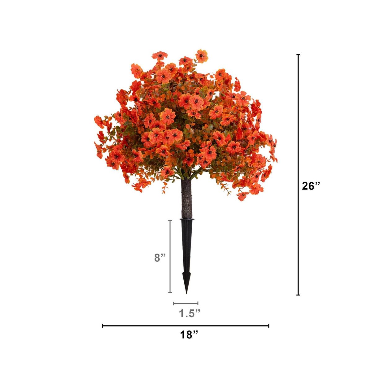 26" UV Resistant Autumn Artificial Fall Daisy Bush with Integrated Ground Stake (Indoor/Outdoor) - Set of 2