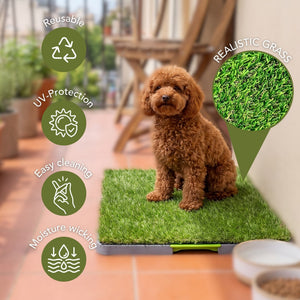 26.7" x 16.5" UV Resistant Artificial Pet Potty Grass Training Pad (Indoor/Outdoor)