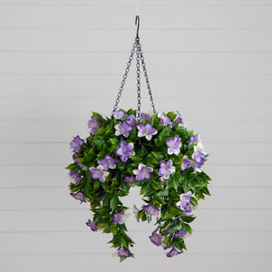 27” UV Resistant Artificial Azalea Hanging Basket (Indoor/Outdoor)