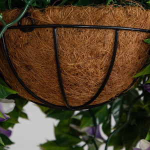 27” UV Resistant Artificial Azalea Hanging Basket (Indoor/Outdoor)